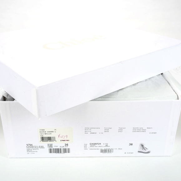 Chloé Parker Lace-Up Shearling Ankle Boots NEW - Picture 11 of 11